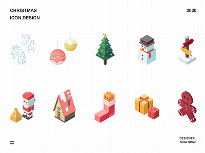 Christmas Icon Design 2.5d christmas design festival illustration illustrator