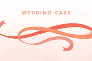 Wedding Cake handlettering ombre ribbon wedding stationery