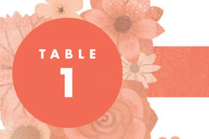 Placecards floral ombre ribbon wedding stationery