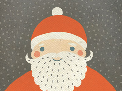 Retro Santa christmas cute holiday illustration retro santa