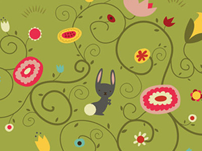 Spring Detail bunny cute earth floral flowers pretty print rabbit spring