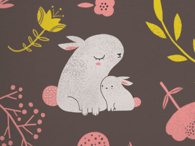 Sneak Peek bunnies cute floral illustration pattern rabbit