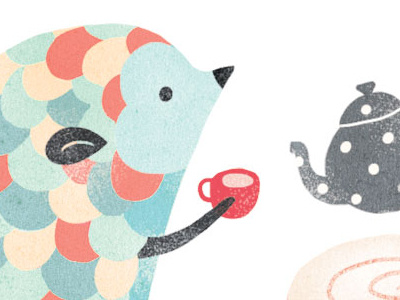 Spot of Tea? cute greeting card hedgehog illustration tea