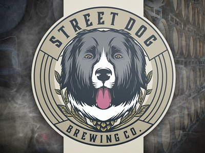 Street Dog beer logo brand branding brewing designs dog logo esports fire flame games logo skull