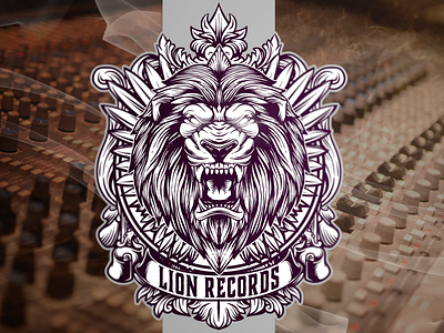 Lion Records brand branding designs esports fire flame games lion lion logo logo records skull sports