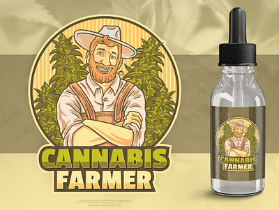 Cannabis farmer brand branding cannabis cannabis logo design designs esports farmer fire flame games illustration logo skull