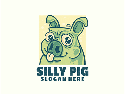Silly pig logo brand branding designs fire flame illustration logo pig silly skull vector