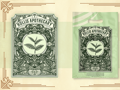 Hollis Apothecary vintage logo brand branding design designs illustration logo produc retro tea vintage