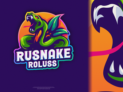 Rusnake logo brand branding design designs esports flame illustration logo skull snakelogo snkae