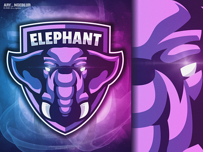 ELEPHANT MASCOT LOGO brand branding design designs elephant esport esports flame illustration logo mascot skull