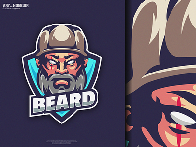 Beard mascot logo beard brand branding design designs esport esports flame illustration logo mascot skull