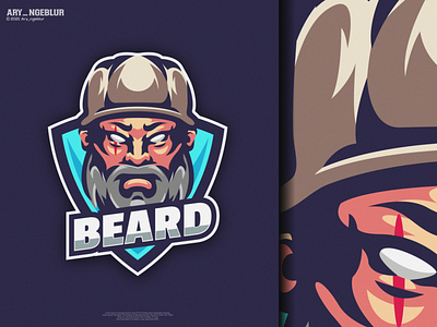 Beard mascot logo