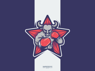bull boxing adobe boxing bull illustrator logo sport