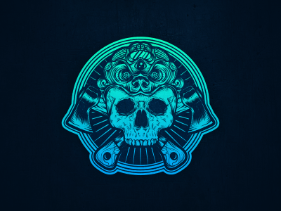 Blue skull blue logo logodesigns skull