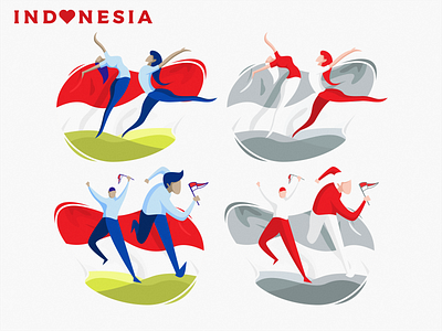 INDONESIA animation app brand branding design designs flat icon illustration indonesia logo minimal type typography ui ux vector web