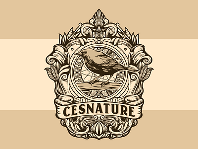 Cesnature vintage logo bird brand branding design designs flame illustration logo skull typography vector