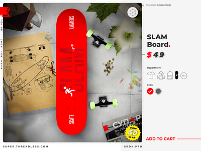 Slam Board 3d ar ar kit art augmented reality concept design game page print product punk skate deck skateboarding threadless ui