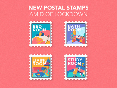New Postal Stamps 2020 2d art coronavirus covid19 design illustration letter lockdown postal postalstamp stamp vector
