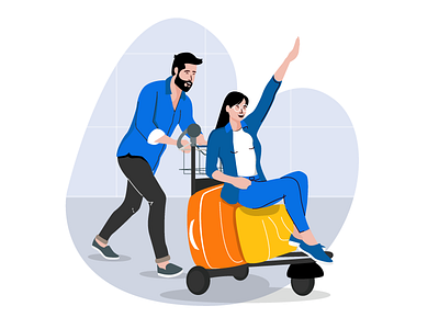 Craving for Travel 2d airplane airport character couple flat illustration love travel wanderlust