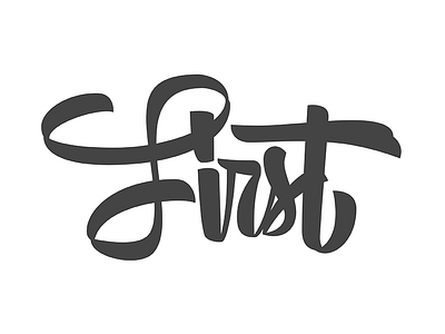 First brush lettering script typography vector