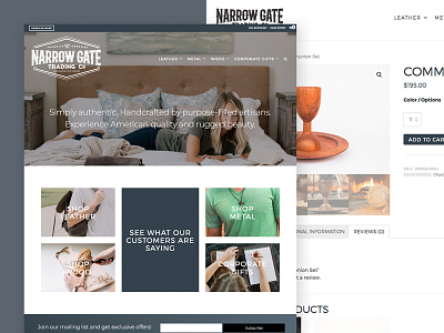 Narrow Gate Trading Co. E-Commerce Site e commerce flat ui minimalist