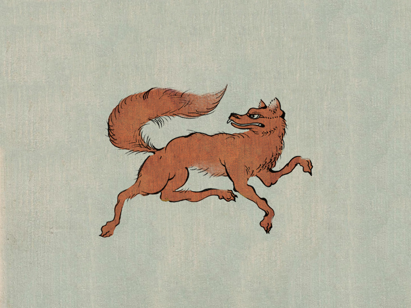 kitsune in ukiyoe style in 2021