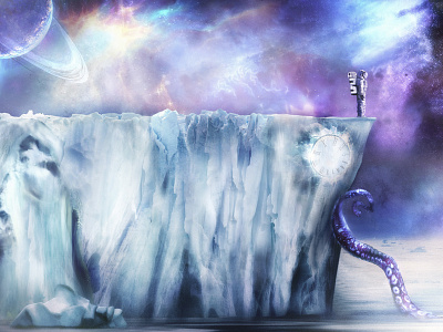 In the Space art artwork astronaut digital art drawing fantasy iceberg illustration painting photoshop space wacom