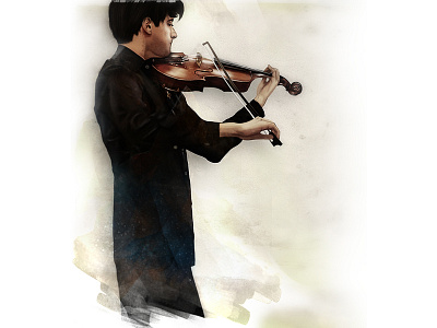 The Violinist... artwork digital art drawing illustration painting photoshop portrait violin wacom