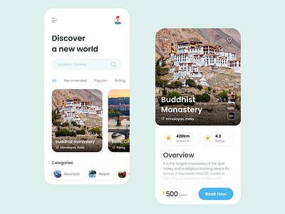 Travel app app design typography ui ux