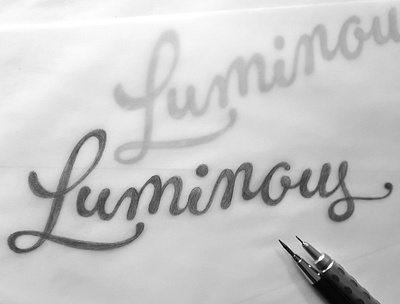 Luminous art branding branding design cooper design hand drawing hand drawn handlettering lettering logo pencil sketch sketch typogaphy