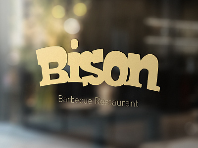 Bison Barbecue Restaurant branding handlettering inking lettering logo restaurant retro typography