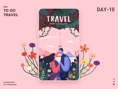 Go on a trip together couples fall in love webdesign 图标 女孩 平插图ui设计 情感设计 插图
