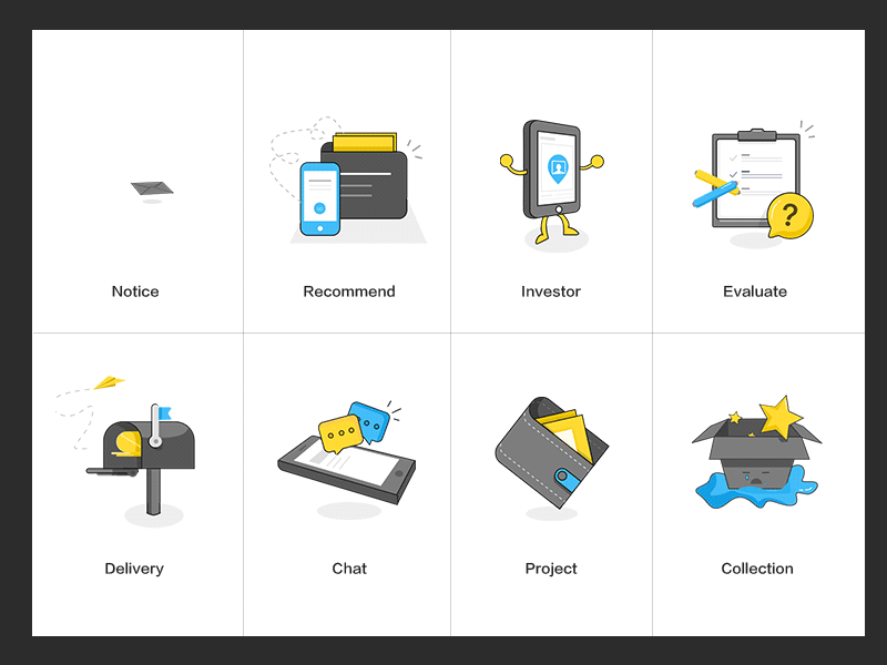 A set of empty states empty illustration states yellow