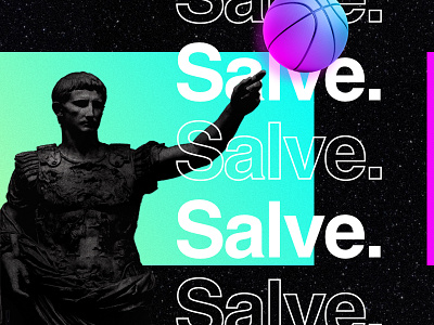 Hello 👋 ball debut dribbble first shot gradient green hello pink sketch space star statue