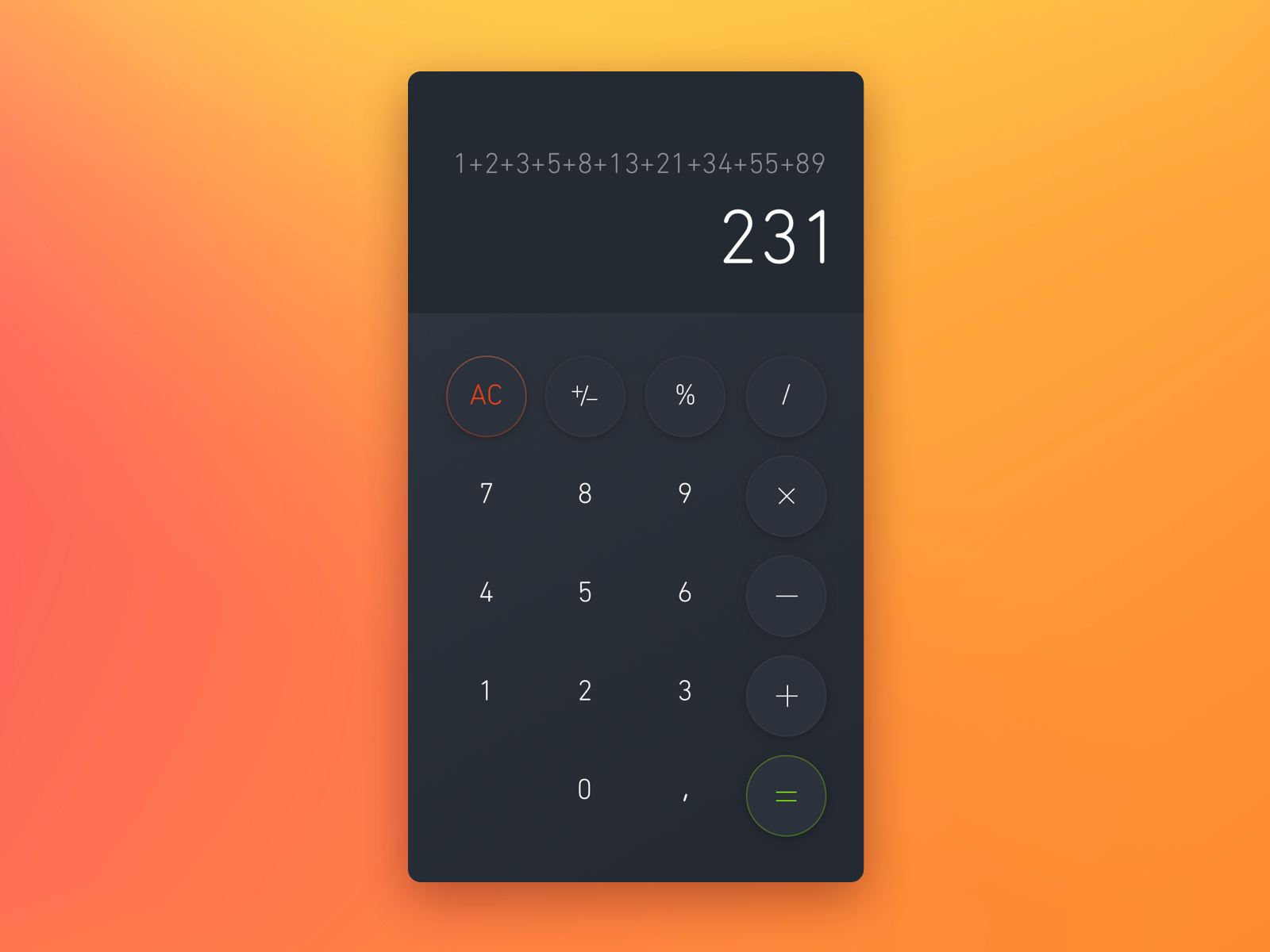 Calculator by Ufuk Ozkan on Dribbble