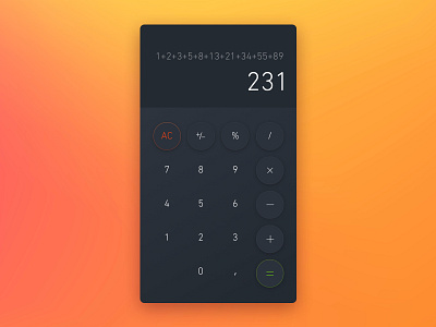 Calculator app app design calculator daily dailyui dailyui 004 design gradient ui uidesign ux