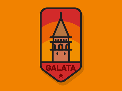 Badge-Galata badge galata istanbul star sunset tower vintage