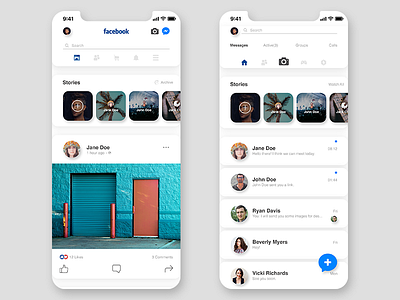 Facebook Mobile UI Redesign -2- facebook messenger mobile app design ui ux