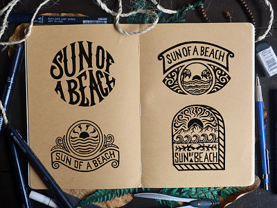 Sun Of A Beach Logo artwork band beach design handlettering illustration lettering logo logotype typedesign