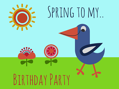 Birthday Party Invite bird birthday invite spring