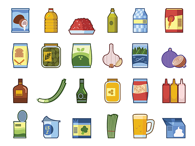 In the kitchen alcohol beer coconut cream design flour food frozen garlic graphic herbs honey icons infographics ketchup milk oil olive onion vector yogurt