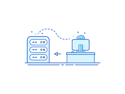 Remote Admin Console administration icon illustration lines server web website