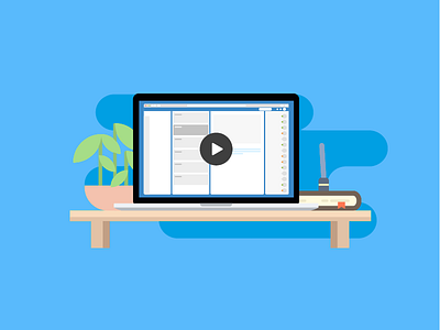 Video about... book desk flower illustration macbook tutorial ui ux vector video