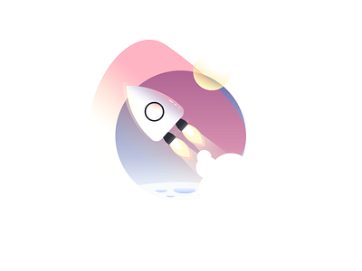 Plastic Rocket in Action? bubble design gradient illustration light moon rocket space ui ux vector window