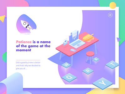 Patience is a name of the game at the moment colours design gradient ice cream illustration interface isometric macbook mobile ui ux web