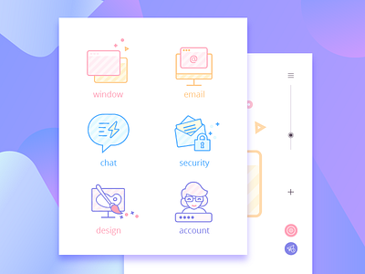 Small sweet & colourful chat colours design icons iconset illustration interface mail ui ux vector web