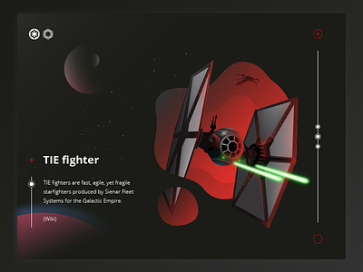 For the Dark Side! 2d design illustration interface scifi space star wars starwars tie fighter ui ux web