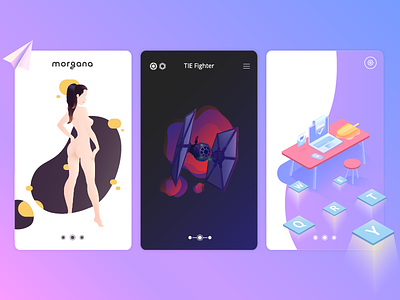 Favourite illustrations 2017 app colours design girl gradient illutration interface isometric mobile page ui ux