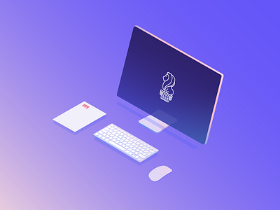 isometric web illustration colorful concept gradient illustration imac interface isometric shadows ui vector web workplace