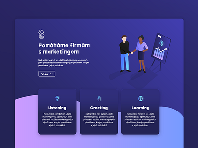 Market Landing Page clean gradient icons illustration isometric landing page layout ui ux visual design web website